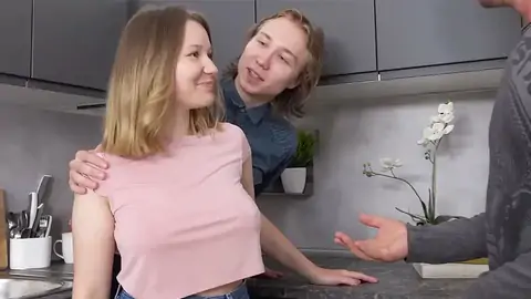 Nice blondie nymph is cuckold on her beau for some cash