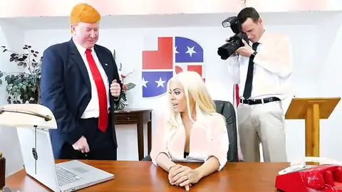 Huge-titted Latina is in the office in an HARDCORE parody