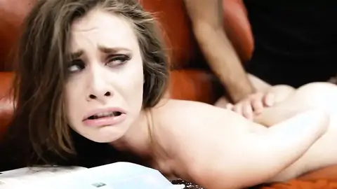 Stepdaughter Anya Olsen is disciplined by her daddy's man-meat