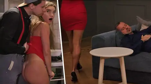 Russian damsel with long hair and hefty booty gets ravaged