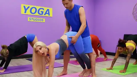 Skylar Vox is getting opened up out while doing yoga