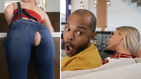 BIG BLACK COCK is pummeling curvy light-haired super-bitch in the kitchen