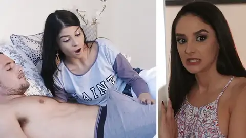The COUGAR is spying on the teenage giving a blowjob