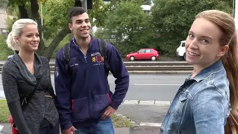 Czech sauna features one man and two teenager girls