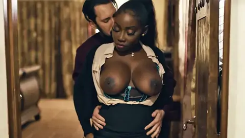 Squashing real estate agent's ginormous mammories to make a deal