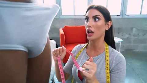 August Ames is measuring 1 really giant dark-hued bone
